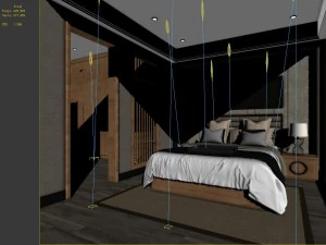stylish bedroom complete 96 3D Model