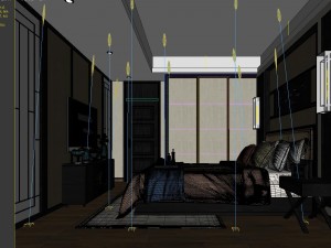 stylish bedroom complete 97 3D Модель