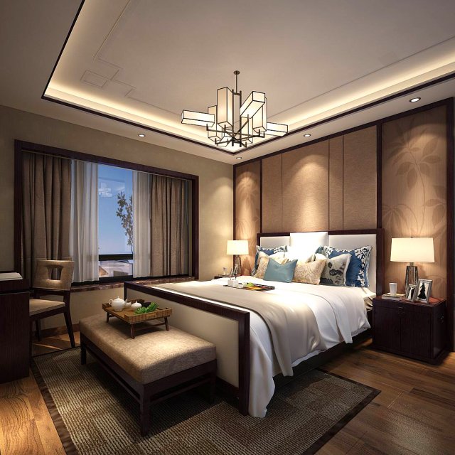 stylish bedroom complete 99 Modello 3D .c4d .max .obj .3ds .fbx .stl .blend 