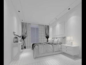 stylish bedroom complete 100 3D Model