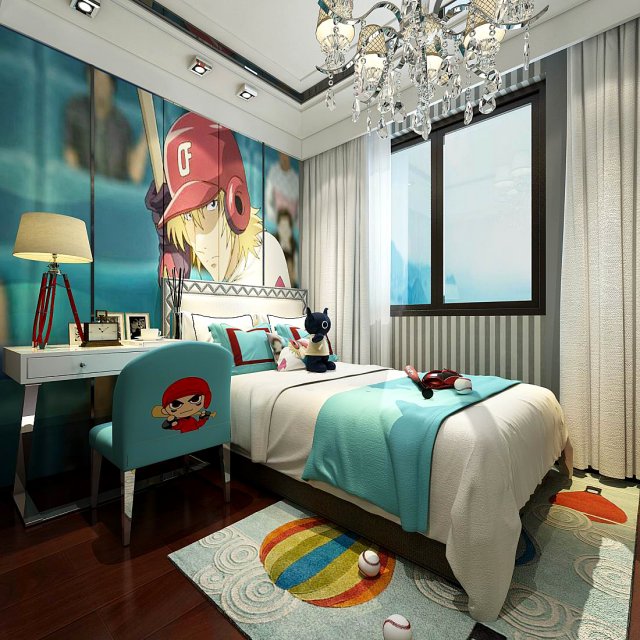 stylish bedroom complete 101 3D Model .c4d .max .obj .3ds .fbx .stl .blend 