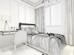 stylish bedroom complete 101 3D Model