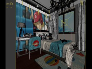 stylish bedroom complete 101 3D Model