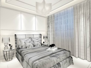 stylish bedroom complete 102 Modelo 3D