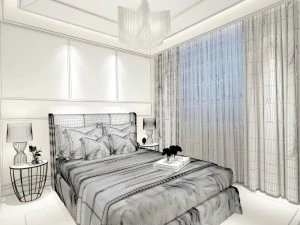 stylish bedroom complete 102 3D Model