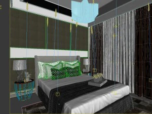 stylish bedroom complete 102 3D Model