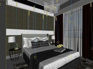 stylish bedroom complete 102 Modelo 3D