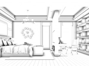 stylish bedroom complete 103 3D Model