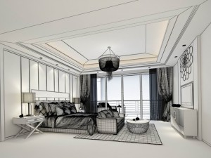 stylish bedroom complete 104 Modèle 3D