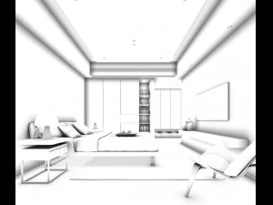 stylish bedroom complete 105 3D Model