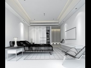 stylish bedroom complete 105 3D Модель