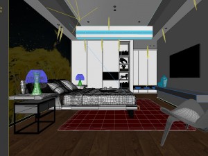 stylish bedroom complete 105 3D Модель