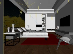 stylish bedroom complete 105 3D Model