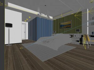 stylish bedroom complete 106 3D Model
