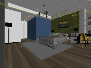 stylish bedroom complete 106 3D Model