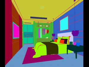 stylish bedroom complete 107 3D Model