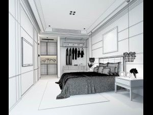 stylish bedroom complete 107 Modelo 3D