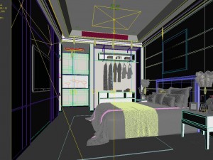 stylish bedroom complete 107 Modelo 3D