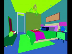 stylish bedroom complete 108 3D Model