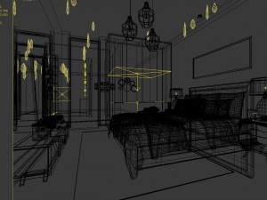 stylish bedroom complete 108 3D Модель