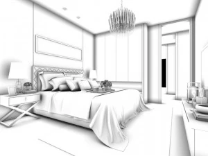 stylish bedroom complete 109 3D Model