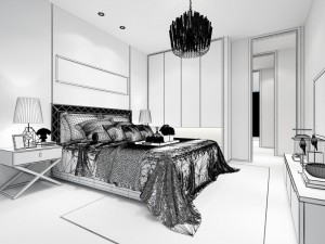 stylish bedroom complete 109 Modèle 3D
