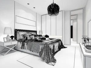 stylish bedroom complete 109 3D Model