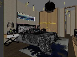 stylish bedroom complete 109 Modèle 3D