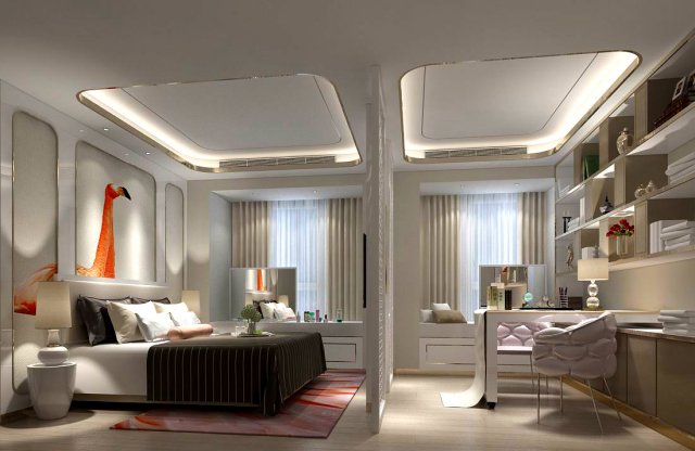 stylish bedroom complete 112 3D Model .c4d .max .obj .3ds .fbx .stl .blend 