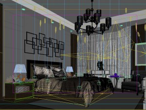 stylish bedroom complete 112 3D Model