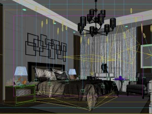 stylish bedroom complete 112 3D Model