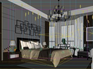 stylish bedroom complete 112 3D Model