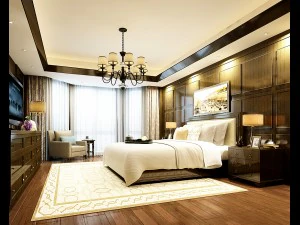 stylish bedroom complete 113 3D Model
