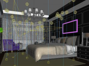 stylish bedroom complete 113 3D Model
