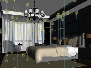 stylish bedroom complete 113 3D Model