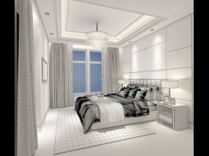 stylish bedroom complete 114 3D मॉडल
