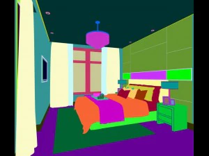 stylish bedroom complete 114 3D Model