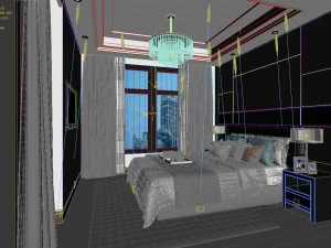 stylish bedroom complete 114 3D Model