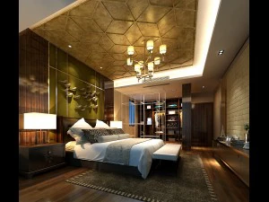 stylish bedroom complete 115 3D Model
