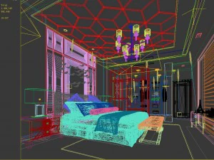 stylish bedroom complete 115 3D Model