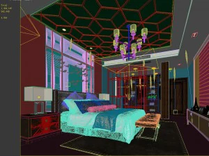 stylish bedroom complete 115 3D Model