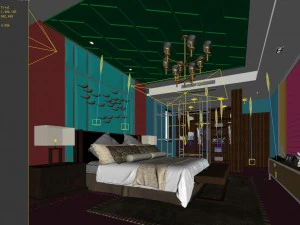 stylish bedroom complete 115 3D Model