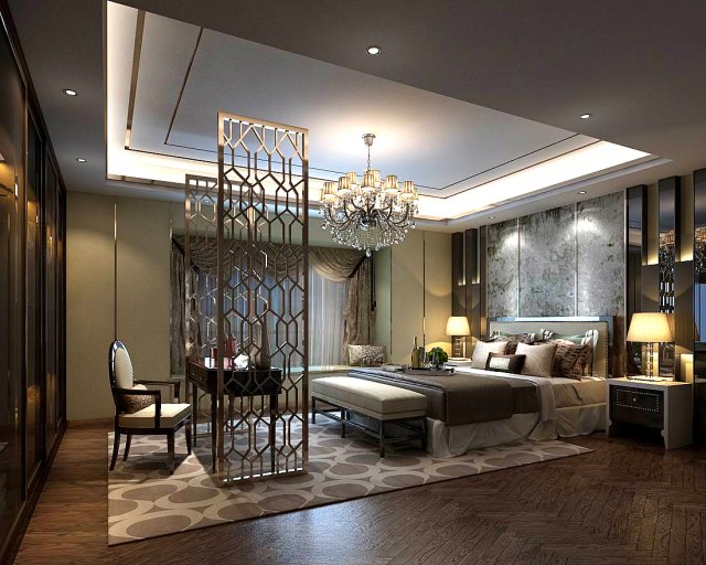 stylish bedroom complete 116 3D Model .c4d .max .obj .3ds .fbx .stl .blend 