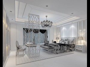 stylish bedroom complete 116 3D Model