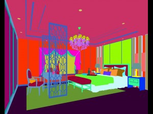stylish bedroom complete 116 3D Model