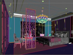 stylish bedroom complete 116 3D Model