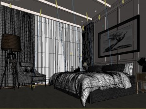 stylish bedroom complete 117 Modelo 3D