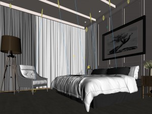 stylish bedroom complete 117 Modelo 3D
