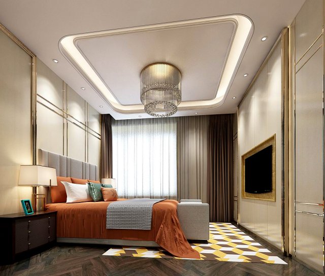stylish bedroom complete 118 Modelo 3D .c4d .max .obj .3ds .fbx .stl .blend 