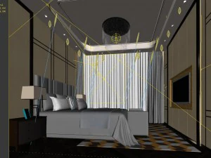 stylish bedroom complete 118 3D Model